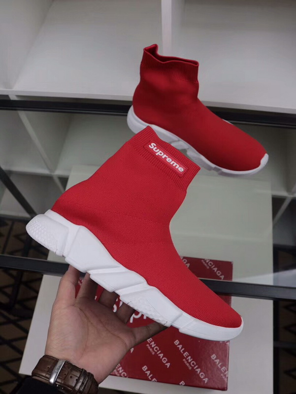 Balenciaga X Supreme Speed Runner Sock Red for sale